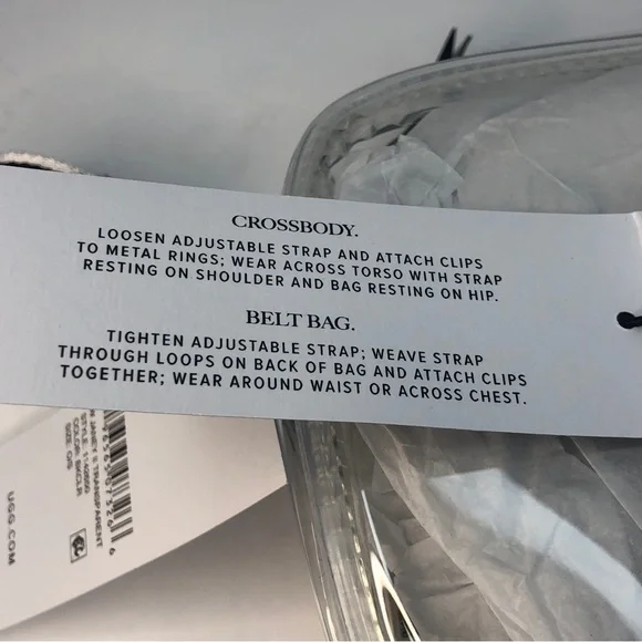 UGG Black and Clear Janey II Transparent Crossbody Belt-bag Clutch - Picture 3 of 11